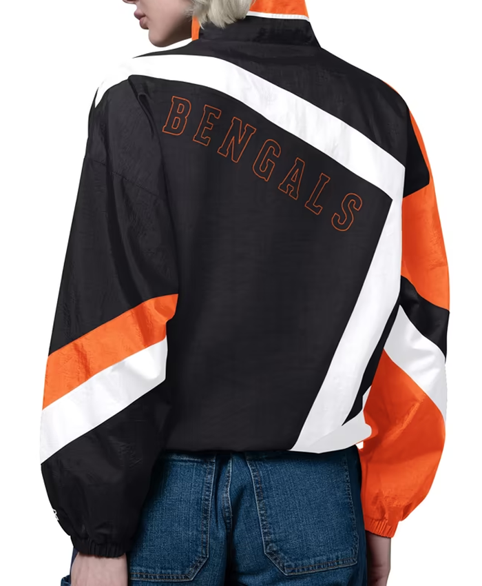 Get Women’s Cincinnati Bengals Starter Black Vintage Windbreaker Jacket
