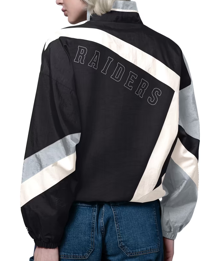 Get Women’s Las Vegas Raiders Starter Black Vintage Windbreaker Jacket