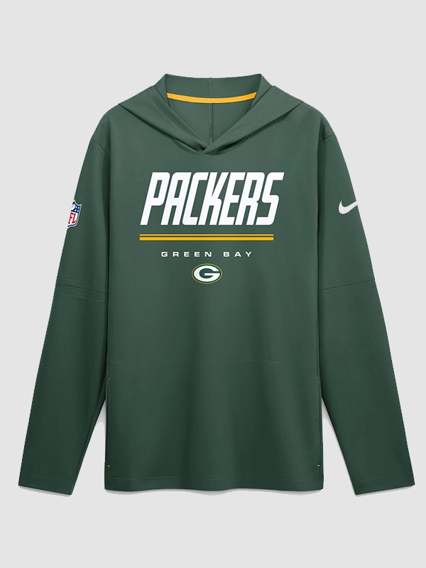 Green Bay Packers 2026 Sideline Long Sleeve Hooded T-Shirt