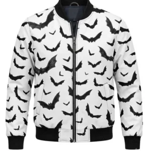 Halloween Black Bats Bomber Jacket