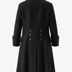 Halloween Pirate Wool Long Trench Black Coat For Sale