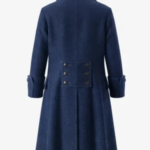 Halloween Pirate Wool Long Trench Blue Coat For Sale