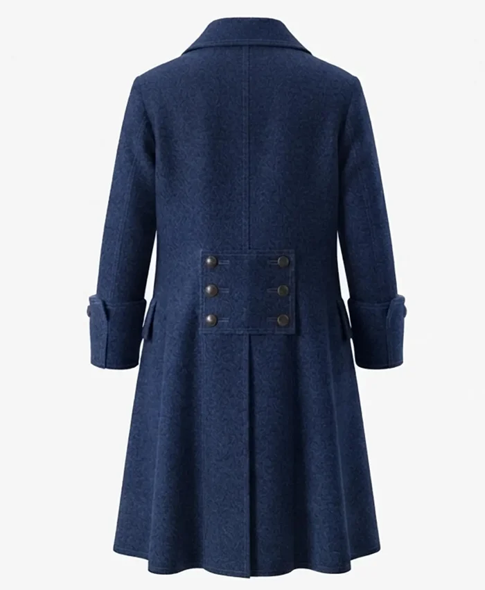 Halloween Pirate Wool Long Trench Blue Coat For Sale