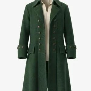 Halloween Pirate Wool Long Trench Coat