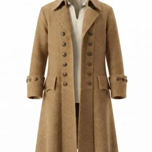 Halloween Pirate Wool Long Trench tan Coat