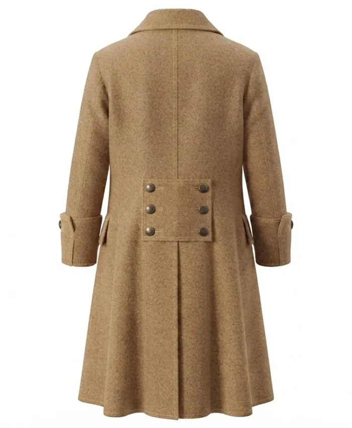 Halloween Pirate Wool Long Trench tan Coat For Sale