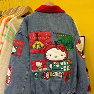 Hello Kitty Fruit Party Denim Bomber Jacket