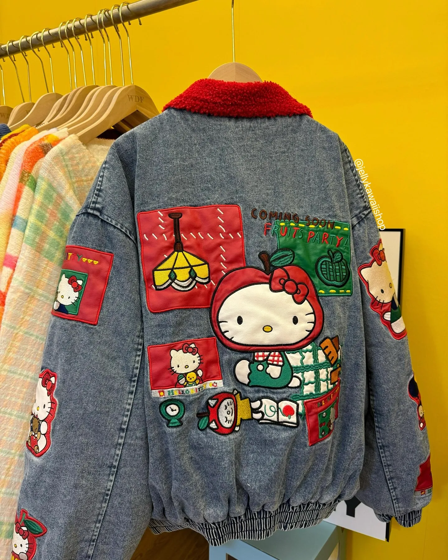 Hello Kitty Fruit Party Denim Bomber Jacket