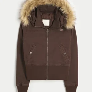 Hollister Peyton Brown Twill Jacket
