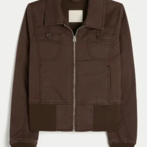 Hollister Twill Zip Up Jacket