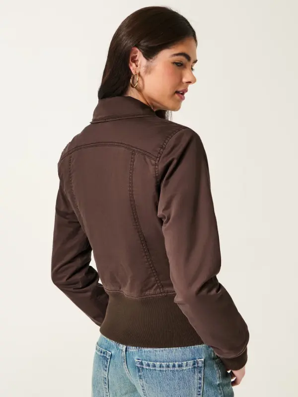 Hollister Twill Zip Up Jacket For Sale
