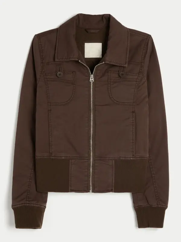 Hollister Twill Zip Up Jacket