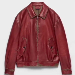 Houndstooth Leather Jacket