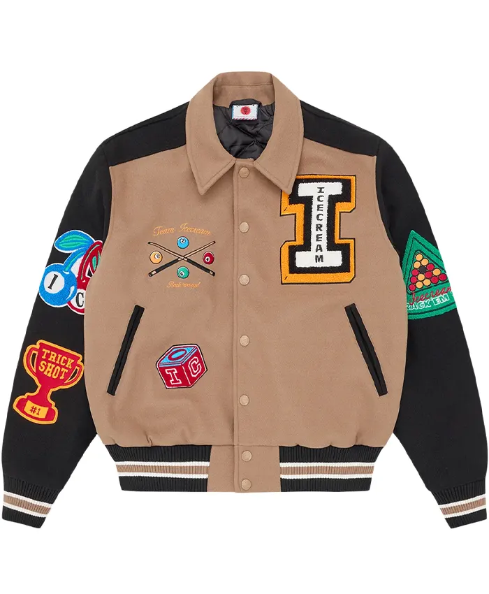Icecream Collared Varsity Jacket