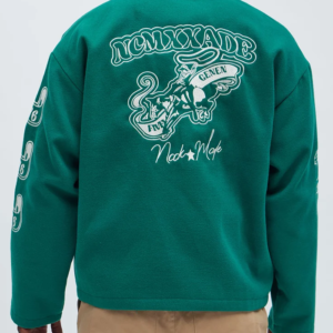 Independence Kelly Green Wool Varsity Jacket For Sale