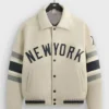Jason Alexander New York Yankees White Leather Jacket