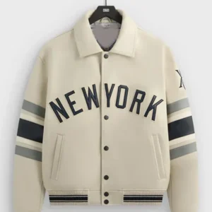 Jason Alexander New York Yankees White Leather Jacket