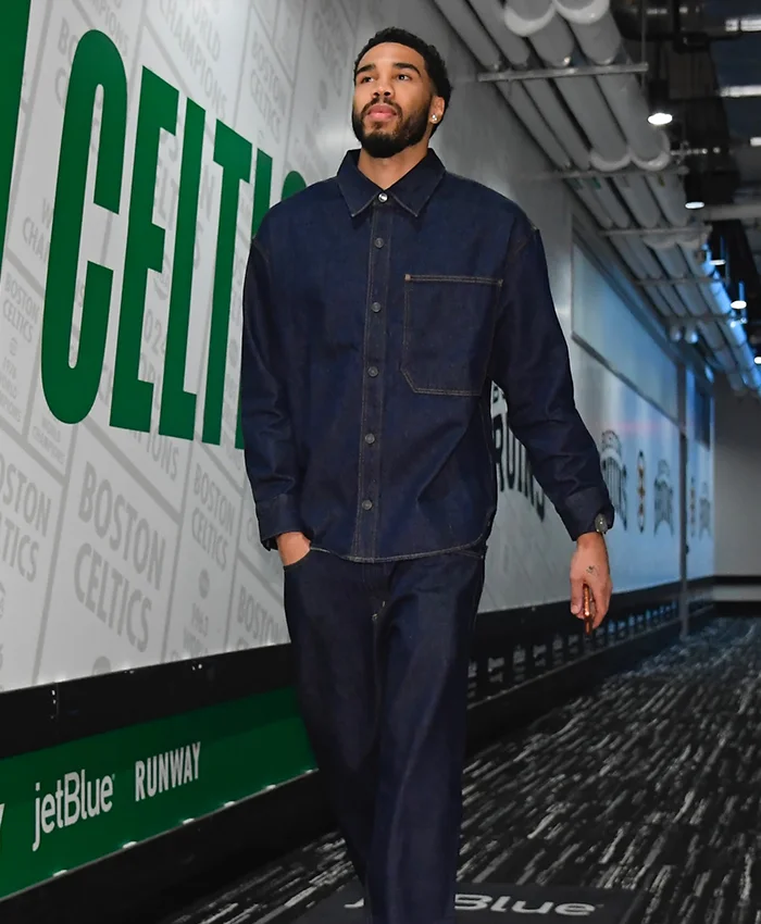 Jayson Tatum Atlanta Hawks Vs Boston Celtics Denim Jacket