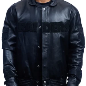 Jeff Hamilton Raiders Lambskin Leather Tonal Jacket
