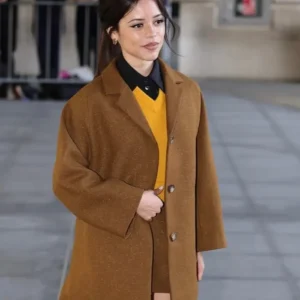 Jenna Ortega BBC Studios London Coat