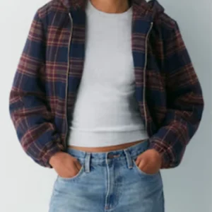 Jessica Alba Plaid Jacket