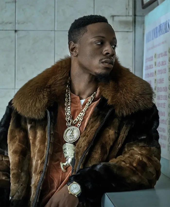Joey Bada$$ Power Book III Raising Kanan S03 Brown Fur Jacket