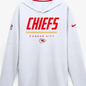 Kansas City Chiefs 2026 Sideline Long Sleeve white Hooded T-Shirt