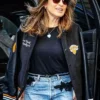 Knicks Mariska Hargitay Black Varsity Jacket