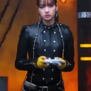 LISA X PlayStation Black Leather Jacket