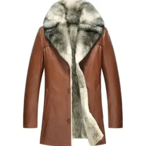Lambskin Leather Shearling Long Coat
