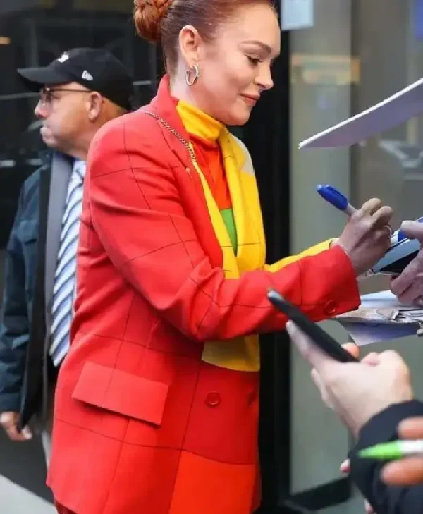 Lindsay Lohan Falling for Christmas Coat