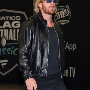 Logan Paul Fanatics Flag Football Leather Jacket