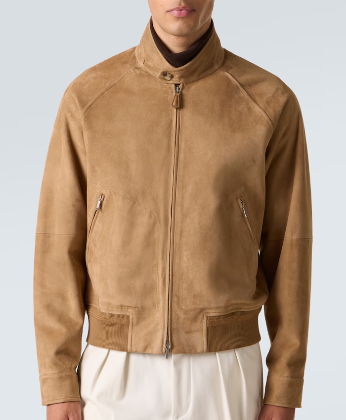 Loro Piana Suede Bomber Jacket