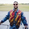 Maluma 2026 Live Performance Color-Block Leather Jacket