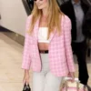 Margot Robbie Barbie Pink Checkered Blazert