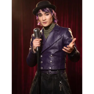Max Hatter Descendants Wicked Wonderland Purple Leather Jacket