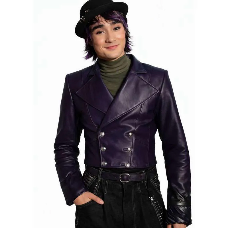 Max Hatter Descendants Wicked Wonderland Purple Leather Jacket For Sale