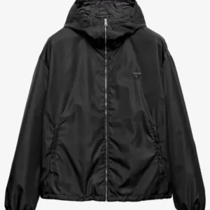Men’s Prada Black Nylon Hooded Windbreaker Jacket
