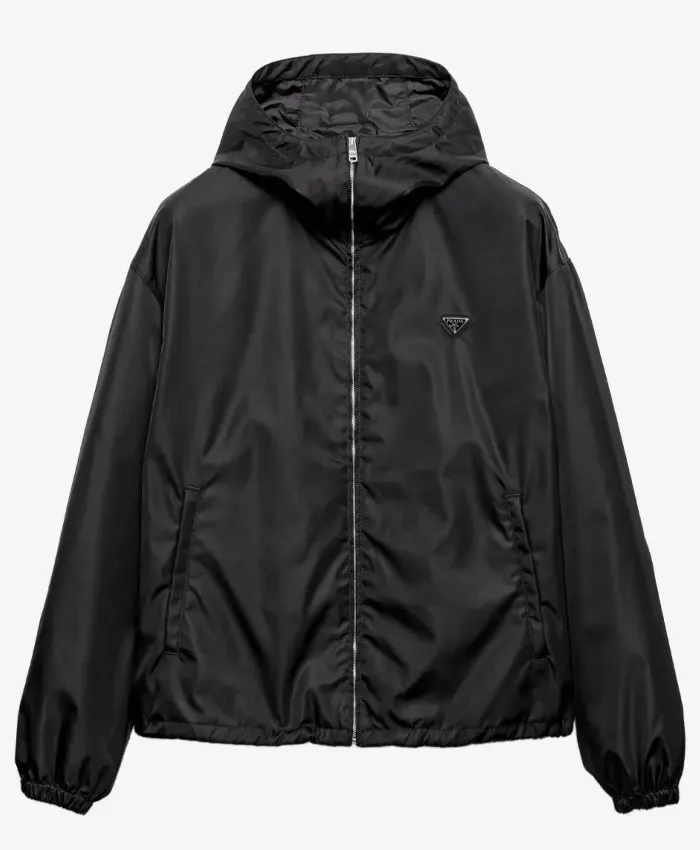 Men’s Prada Black Nylon Hooded Windbreaker Jacket