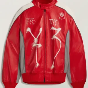 Men’s Y-3 Chito Graphic Leather Biker Jacket