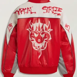 Men’s Y-3 Chito Graphic Leather Biker Jacket For Sale