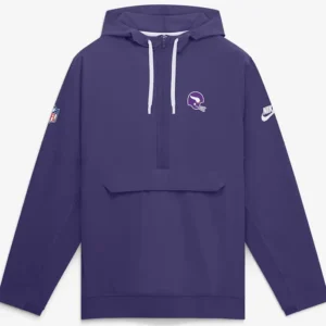 Minnesota Vikings Nike Sideline Purple Anorak Half-Zip Hooded Jacket