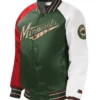 Minnesota Wild Full-Snap Green Satin Letterman Varsity Jacket
