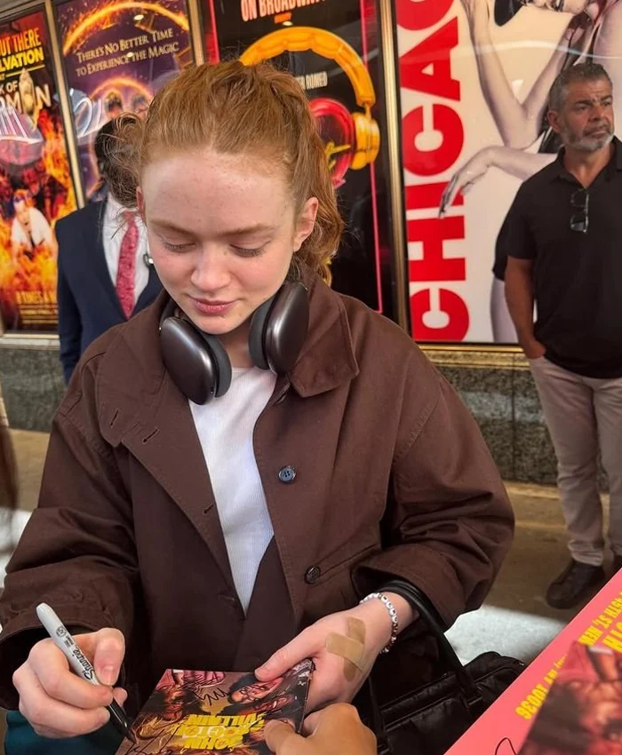 NYC 2026 Sadie Sink Brown Jacket