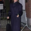 NYC Jennifer Garner Navy Blue Trench Coat