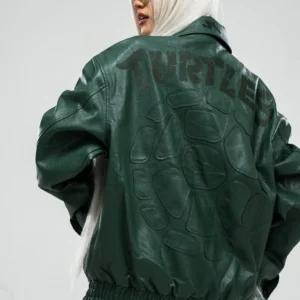 Neptun x Teenage Mutant Ninja Turtles Green leather Jacket