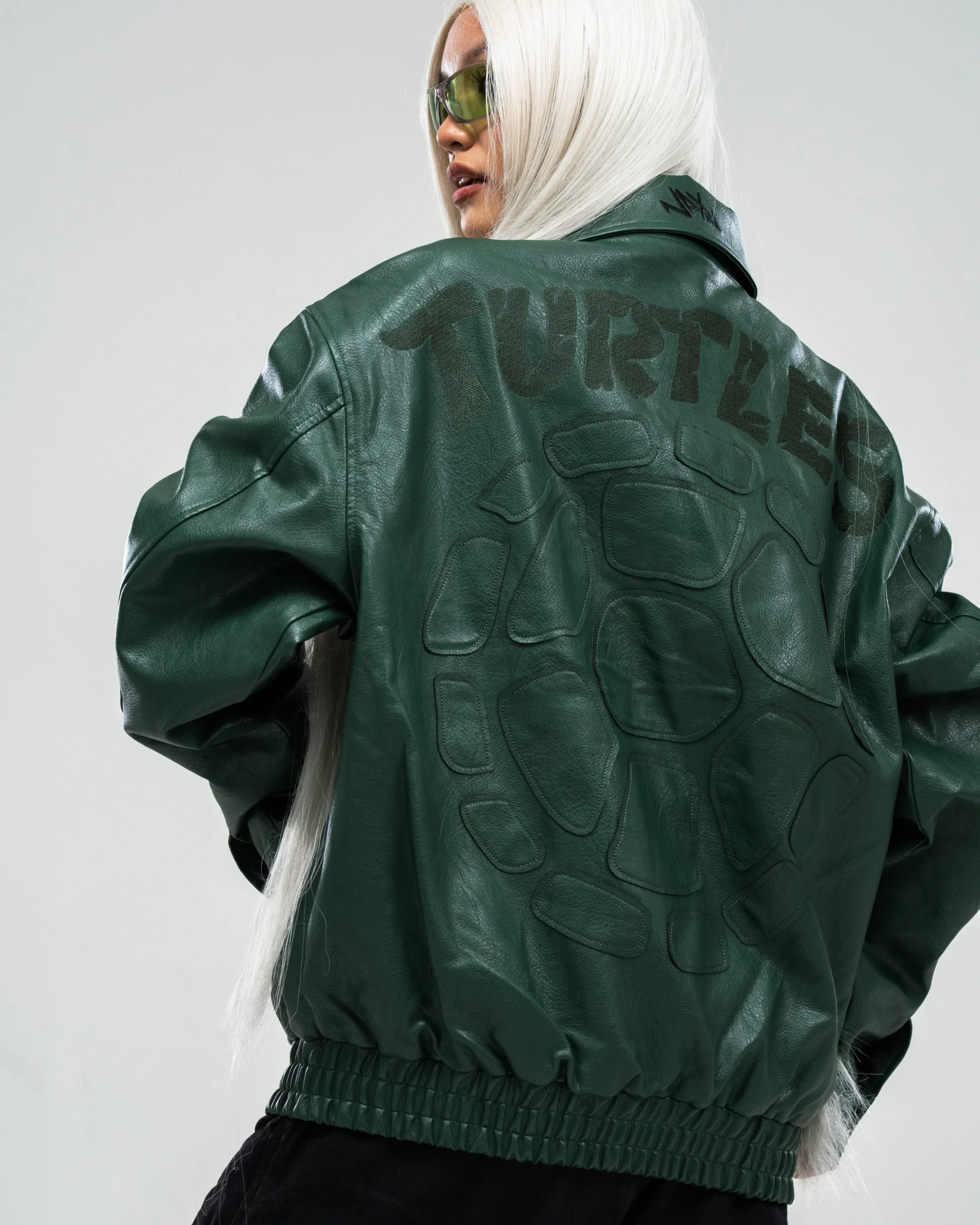 Neptun x Teenage Mutant Ninja Turtles Green leather Jacket