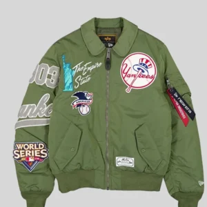 New York Yankees Alpha Industries green MA-1 Flight Jacket