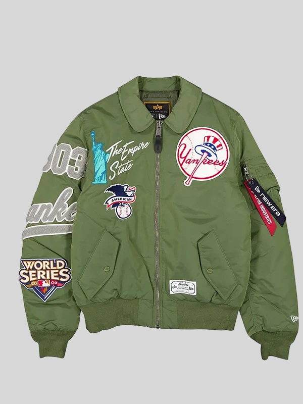 New York Yankees Alpha Industries green MA-1 Flight Jacket