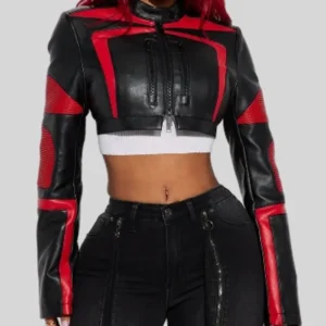 Not Like The REST Black Red Leather Moto Jacket